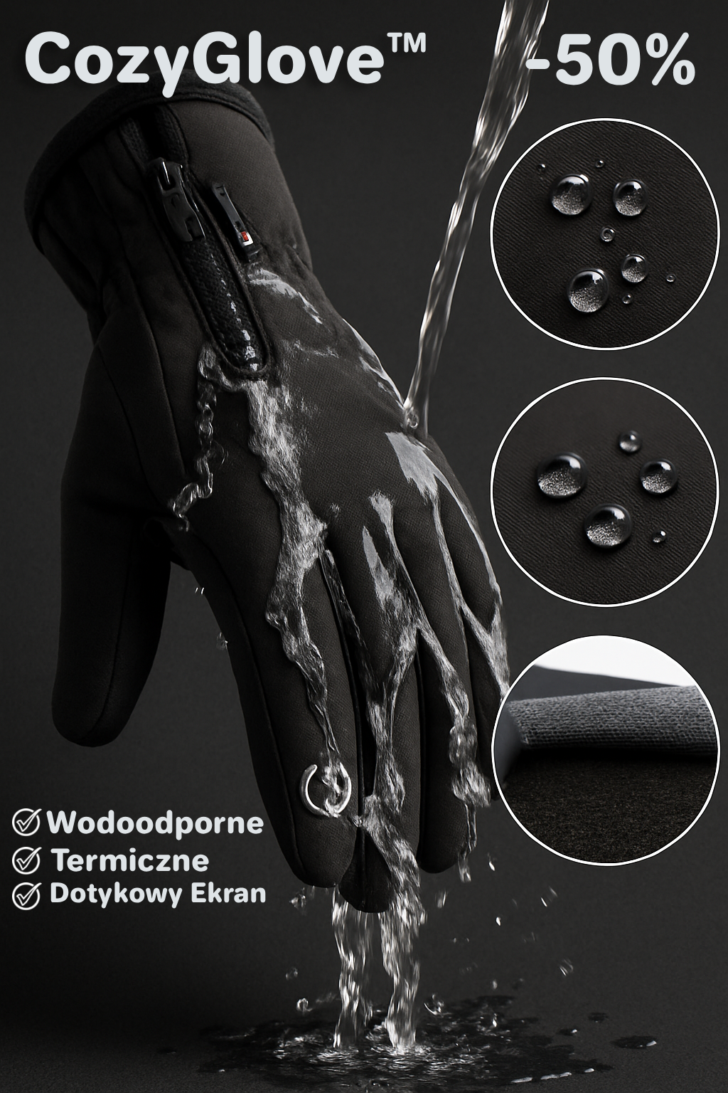 CozyGlove™ -  Wodoodporne Zimowe Rękawiczki Termiczne